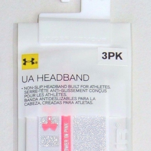 Under Armour Headbands 3p Women's Power Pink Lurex - Picture 2 of 6
